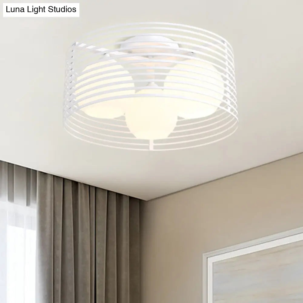 Lámpara de techo empotrada DecorBites™ Classic Globe de cristal lechoso con 3 luces - Blanco y negro - Ideal para la sala de estar