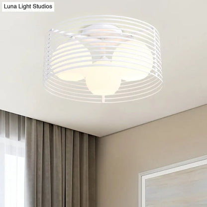 Lámpara de techo empotrada DecorBites™ Classic Globe de cristal lechoso con 3 luces - Blanco y negro - Ideal para la sala de estar