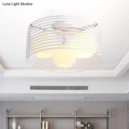 Lámpara de techo empotrada DecorBites™ Classic Globe de cristal lechoso con 3 luces - Blanco y negro - Ideal para la sala de estar