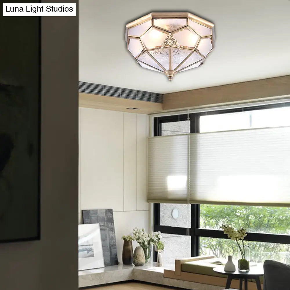 Lámpara de techo empotrada DecorBites™ Classic Gold con panel de vidrio esmerilado y 3/4/6 luces - Lámpara de techo empotrada para dormitorio