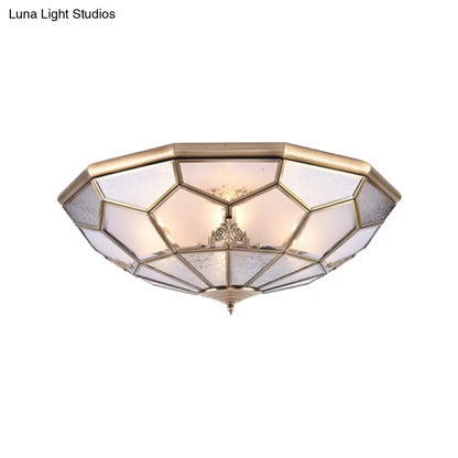 Lámpara de techo empotrada DecorBites™ Classic Gold con panel de vidrio esmerilado y 3/4/6 luces - Lámpara de techo empotrada para dormitorio