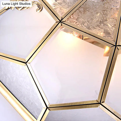 Lámpara de techo empotrada DecorBites™ Classic Gold con panel de vidrio esmerilado y 3/4/6 luces - Lámpara de techo empotrada para dormitorio