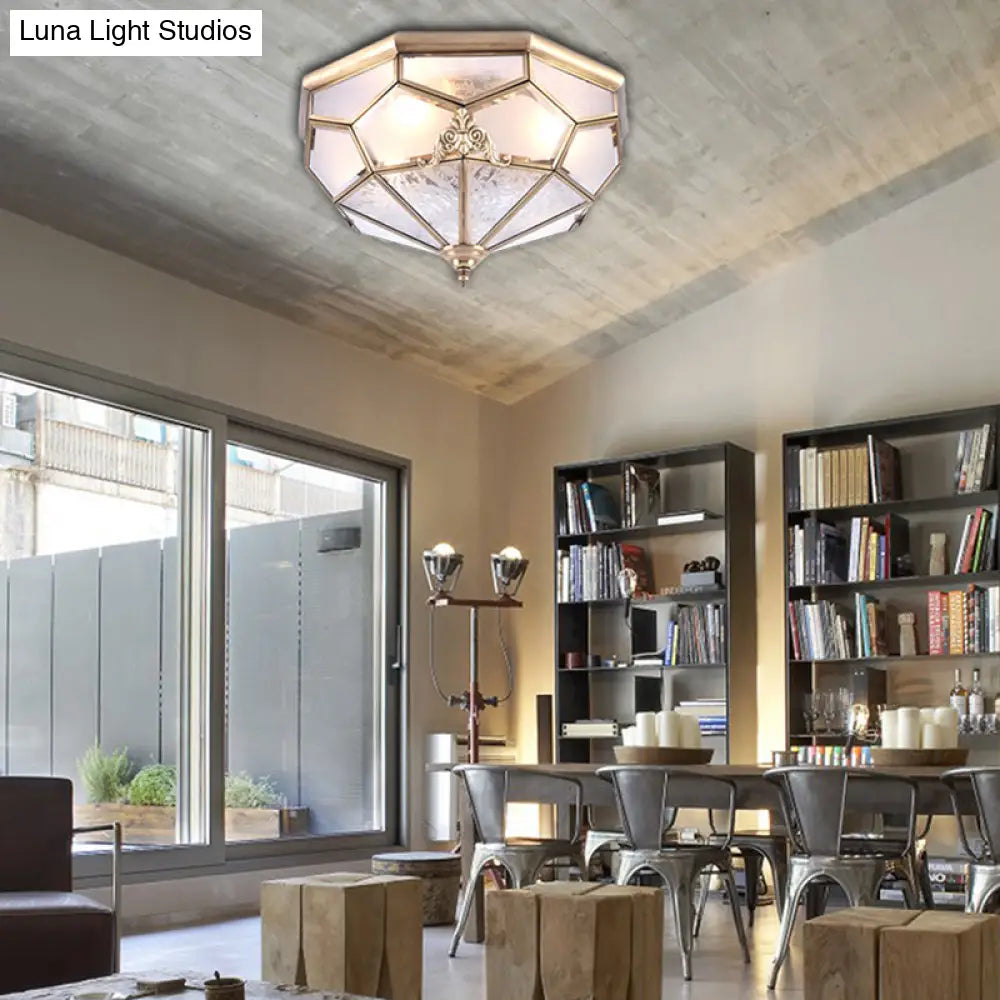 Lámpara de techo empotrada DecorBites™ Classic Gold con panel de vidrio esmerilado y 3/4/6 luces - Lámpara de techo empotrada para dormitorio