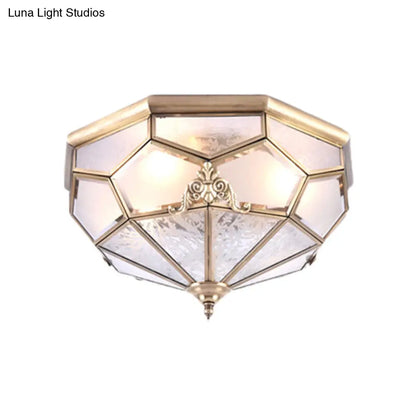 Lámpara de techo empotrada DecorBites™ Classic Gold con panel de vidrio esmerilado y 3/4/6 luces - Lámpara de techo empotrada para dormitorio