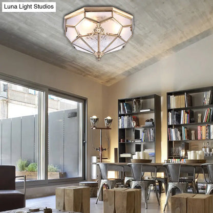 Lámpara de techo empotrada DecorBites™ Classic Gold con panel de vidrio esmerilado y 3/4/6 luces - Lámpara de techo empotrada para dormitorio
