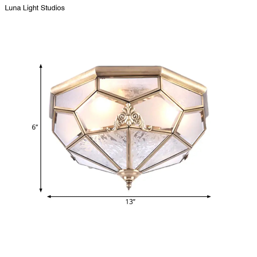 Lámpara de techo empotrada DecorBites™ Classic Gold con panel de vidrio esmerilado y 3/4/6 luces - Lámpara de techo empotrada para dormitorio