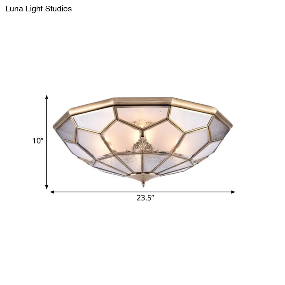 Lámpara de techo empotrada DecorBites™ Classic Gold con panel de vidrio esmerilado y 3/4/6 luces - Lámpara de techo empotrada para dormitorio