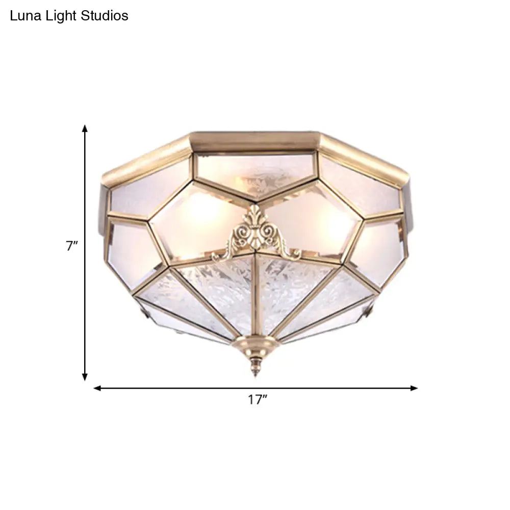 Lámpara de techo empotrada DecorBites™ Classic Gold con panel de vidrio esmerilado y 3/4/6 luces - Lámpara de techo empotrada para dormitorio
