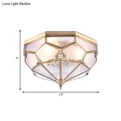 Lámpara de techo empotrada DecorBites™ Classic Gold con panel de vidrio esmerilado y 3/4/6 luces - Lámpara de techo empotrada para dormitorio