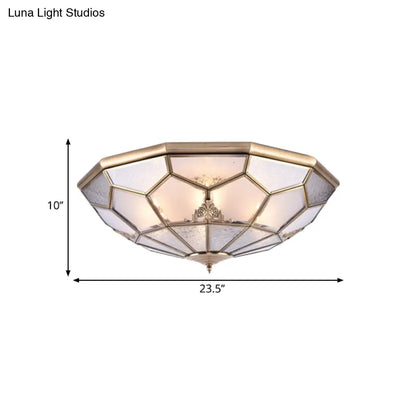 Lámpara de techo empotrada DecorBites™ Classic Gold con panel de vidrio esmerilado y 3/4/6 luces - Lámpara de techo empotrada para dormitorio