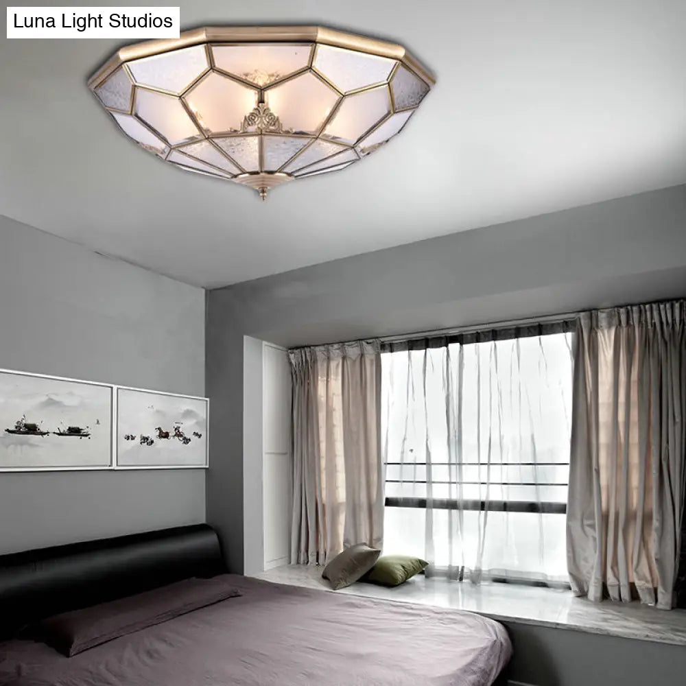 Lámpara de techo empotrada DecorBites™ Classic Gold con panel de vidrio esmerilado y 3/4/6 luces - Lámpara de techo empotrada para dormitorio