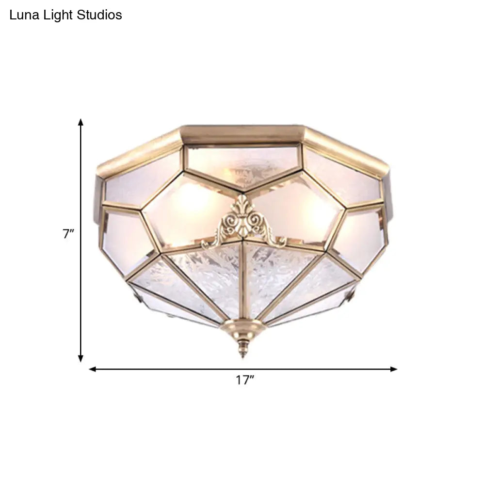 Lámpara de techo empotrada DecorBites™ Classic Gold con panel de vidrio esmerilado y 3/4/6 luces - Lámpara de techo empotrada para dormitorio