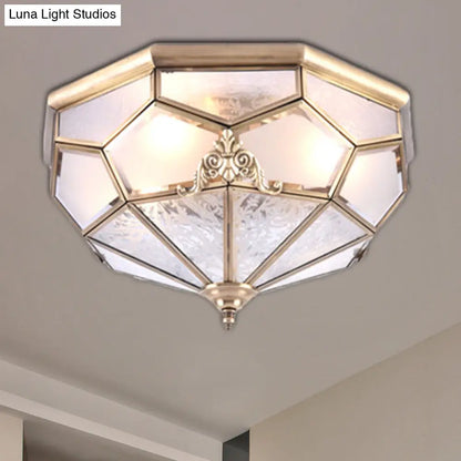 Lámpara de techo empotrada DecorBites™ Classic Gold con panel de vidrio esmerilado y 3/4/6 luces - Lámpara de techo empotrada para dormitorio
