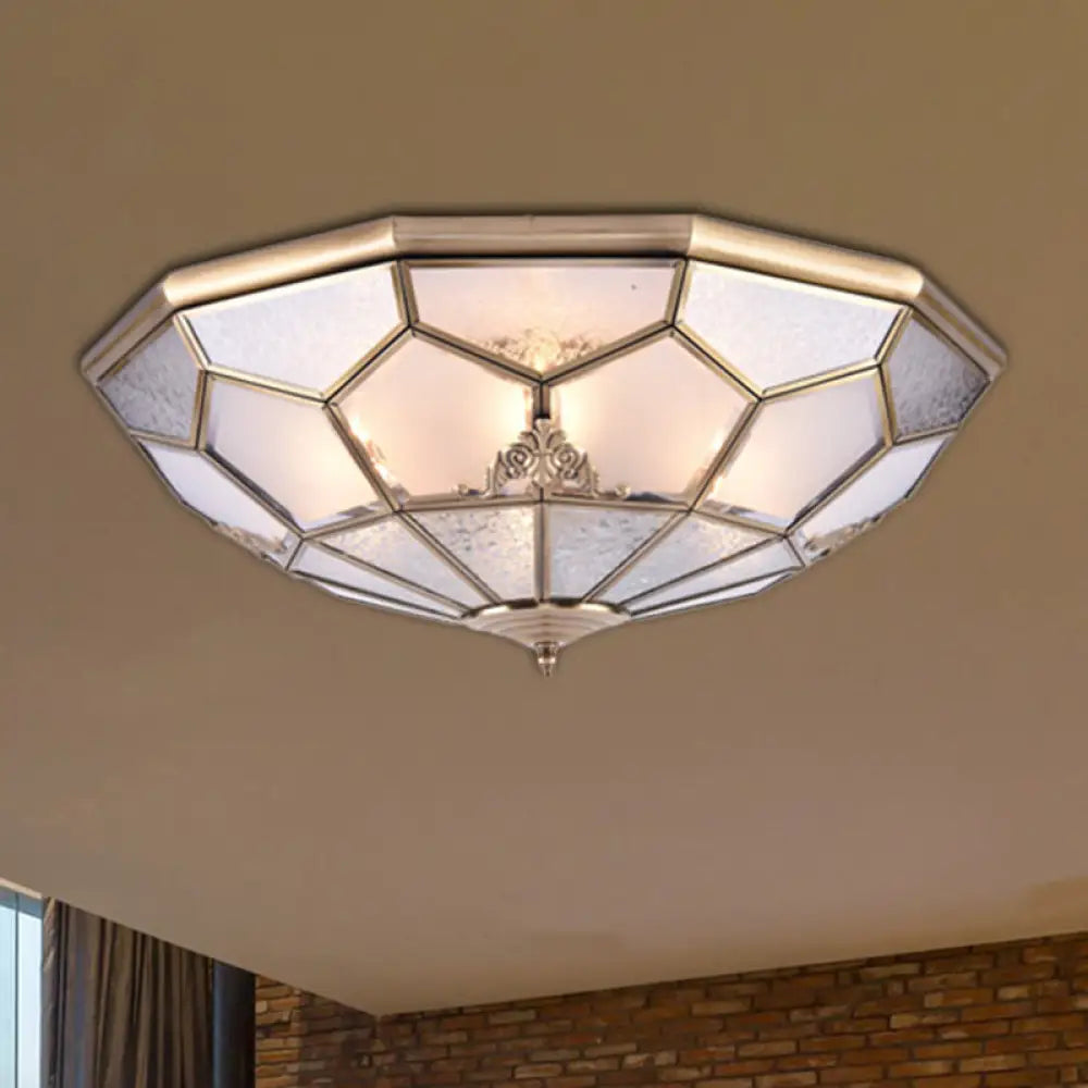 Lámpara de techo empotrada DecorBites™ Classic Gold con panel de vidrio esmerilado y 3/4/6 luces - Lámpara de techo empotrada para dormitorio