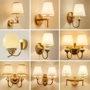 Classic gold cloth cover wall light with cream fabric shade and elegant design for bedroom decorbites cloth cover wall use