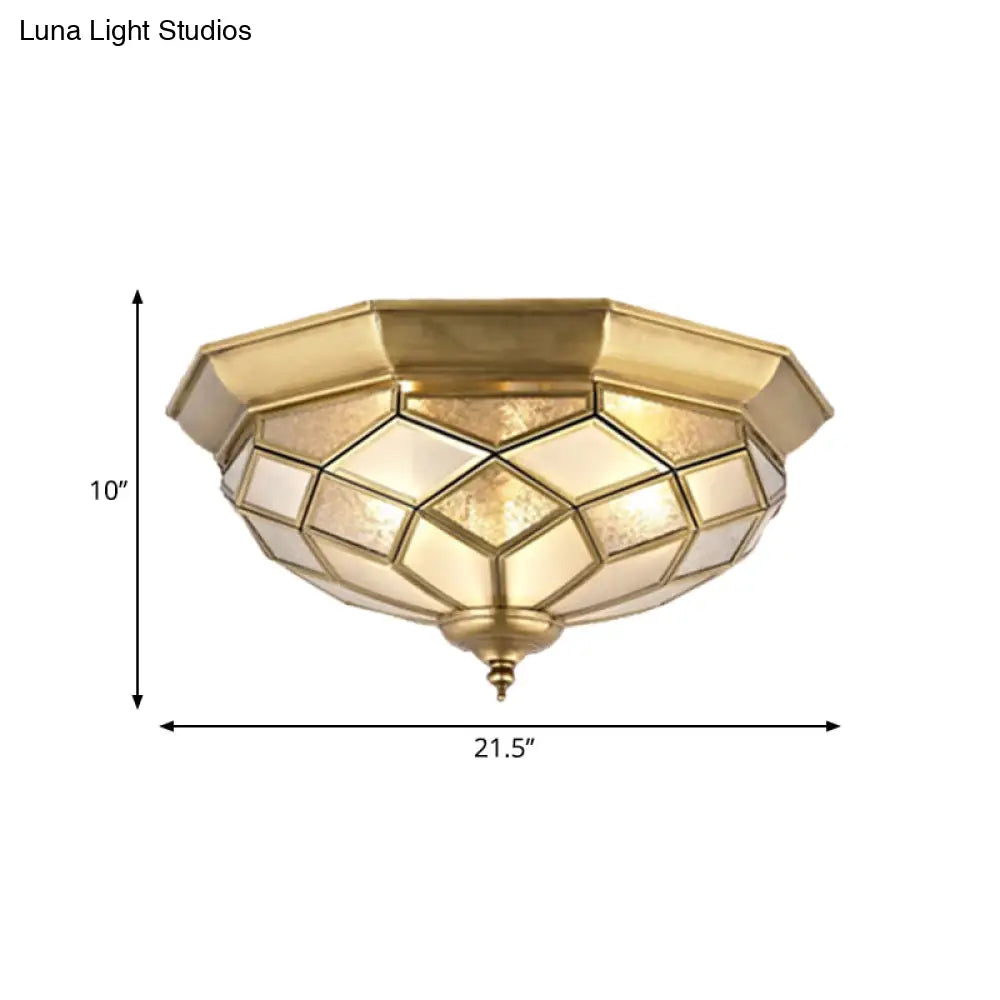 Lámpara de techo empotrada DecorBites™ Classic Gold con cristal prismático – 3/5 luces, 45,7 cm/54,6 cm para dormitorio