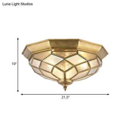 Lámpara de techo empotrada DecorBites™ Classic Gold con cristal prismático – 3/5 luces, 45,7 cm/54,6 cm para dormitorio