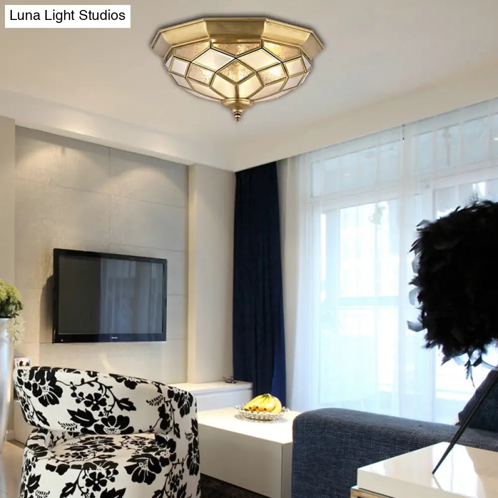 Lámpara de techo empotrada DecorBites™ Classic Gold con cristal prismático – 3/5 luces, 45,7 cm/54,6 cm para dormitorio