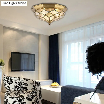 Lámpara de techo empotrada DecorBites™ Classic Gold con cristal prismático – 3/5 luces, 45,7 cm/54,6 cm para dormitorio