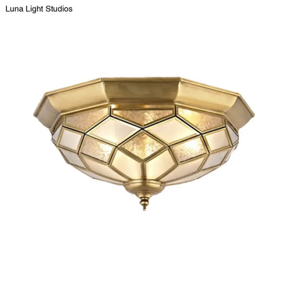 Lámpara de techo empotrada DecorBites™ Classic Gold con cristal prismático – 3/5 luces, 45,7 cm/54,6 cm para dormitorio