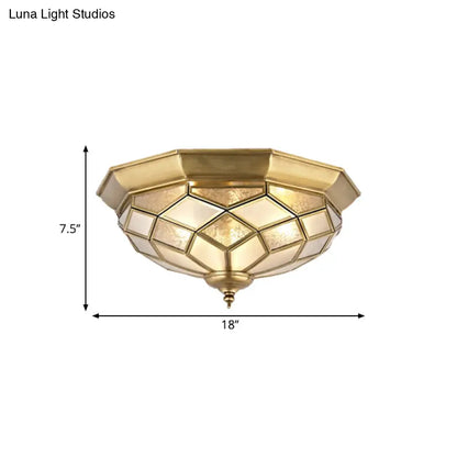 Lámpara de techo empotrada DecorBites™ Classic Gold con cristal prismático – 3/5 luces, 45,7 cm/54,6 cm para dormitorio