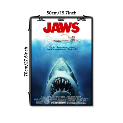 Classic JAWS Movie Poster Canvas Wall Art - Posters