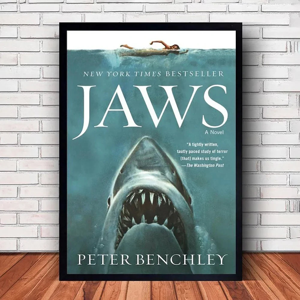 Classic JAWS Movie Poster Canvas Wall Art - SW8737 / 55x80cm - Posters