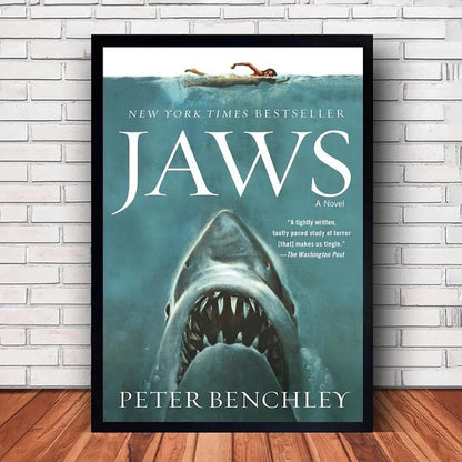 Classic JAWS Movie Poster Canvas Wall Art - SW8737 / 55x80cm - Posters
