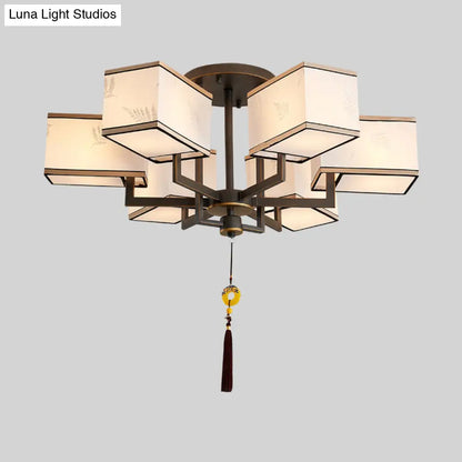 Lámpara de techo semiempotrada clásica de metal DecorBites™ con pantalla de tela - 6/8/10 luces