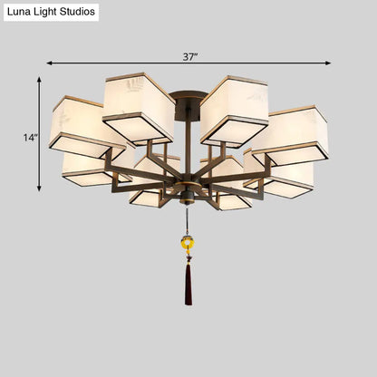 Lámpara de techo semiempotrada clásica de metal DecorBites™ con pantalla de tela - 6/8/10 luces