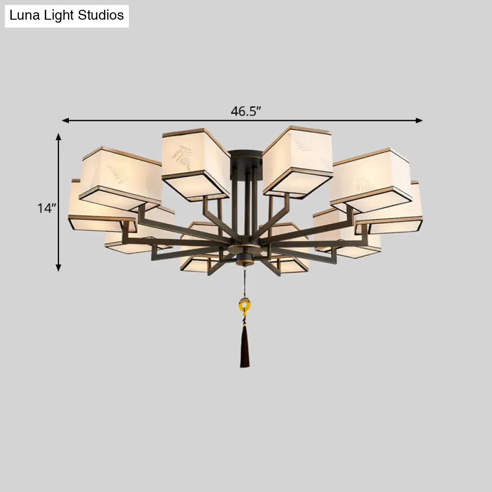 Lámpara de techo semiempotrada clásica de metal DecorBites™ con pantalla de tela - 6/8/10 luces