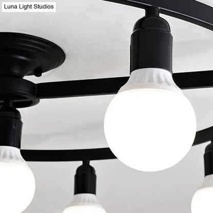 DecorBites™ Classic Metal Semi-Flush Mount Ceiling Light with 7/9 Black Bare Bulbs for Living Room