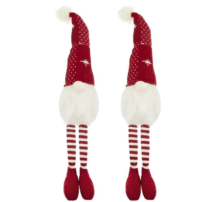Classic red & white christmas gnome with fluffy white beard living room decor - Decorbites