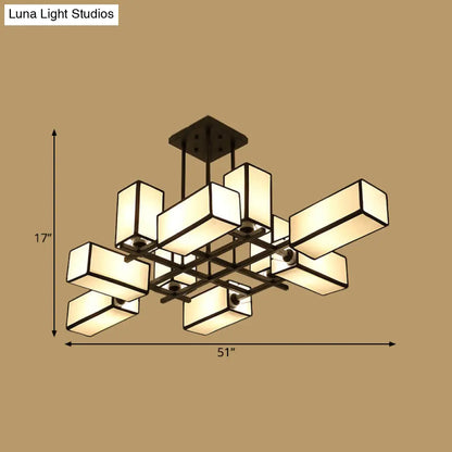 Lámpara de techo semiempotrada DecorBites™ Classic - Forma rectangular con 8/10/12 luces - Acabado negro/latón