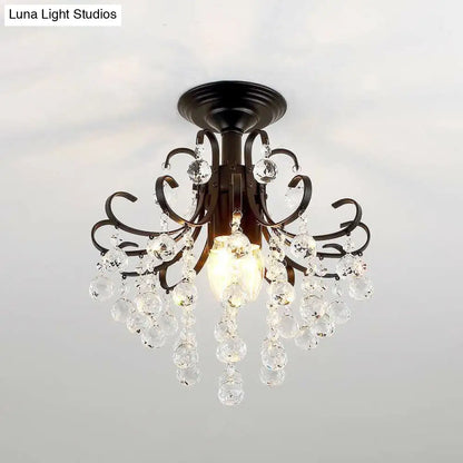 DecorBites™ Lámpara de techo empotrada clásica en espiral con bola de cristal - Iluminación semiempotrada individual de metal