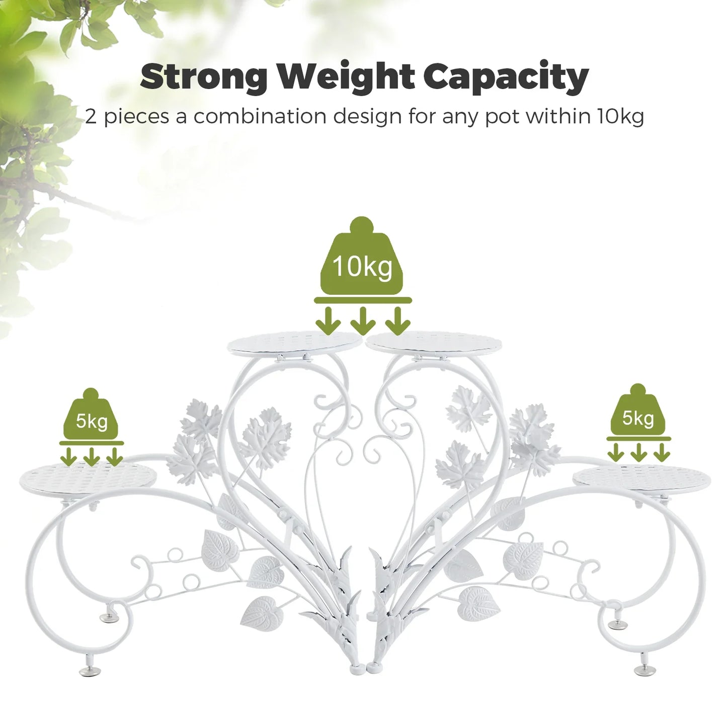 Classic Tall Plant Stand Set for Indoor/Outdoor