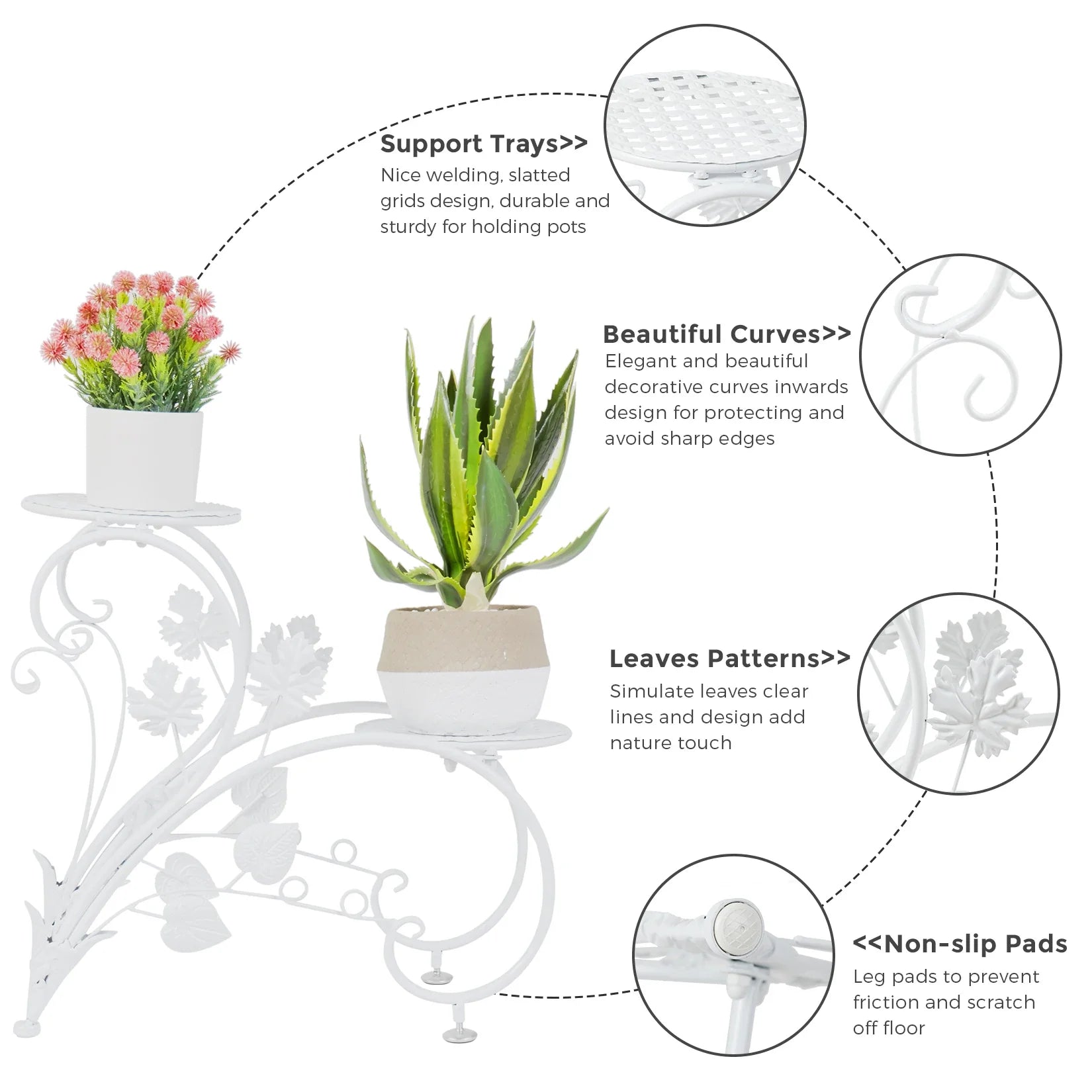 Classic Tall Plant Stand Set for Indoor/Outdoor