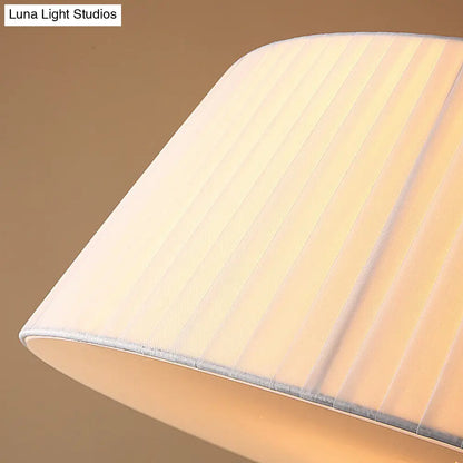 DecorBites™ Classic White Semi Flush Mount Ceiling Fixture - 3/4 Lights with Drum Fabric Shade, 16"/20" Wide - Ideal for Living Room