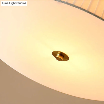 DecorBites™ Classic White Semi Flush Mount Ceiling Fixture - 3/4 Lights with Drum Fabric Shade, 16"/20" Wide - Ideal for Living Room