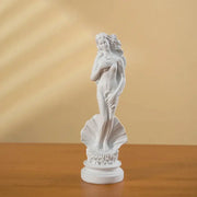 White resin 18cm aphrodite sculpture greek goddess statue on ornate seashell base for living room decor