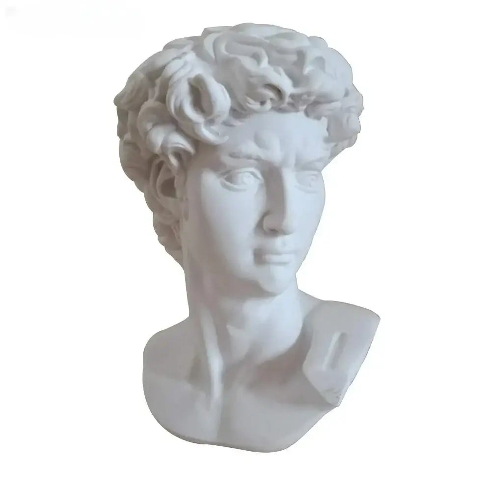 Classical white marble david statue head sculpture mini ideal for living room decor and elegant interior display