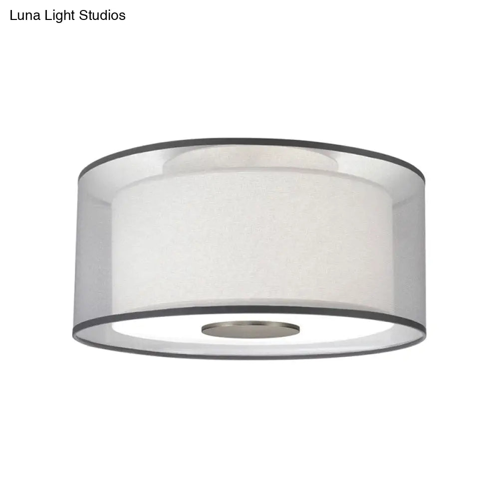 Lámpara de techo DecorBites™ Classical White Fabric Drum, 4 luces, 16"/19.5"/23.5" de ancho