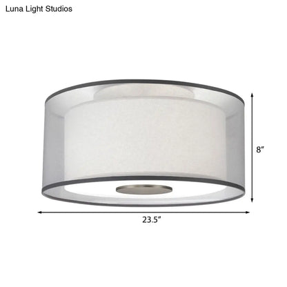 Lámpara de techo DecorBites™ Classical White Fabric Drum, 4 luces, 16"/19.5"/23.5" de ancho