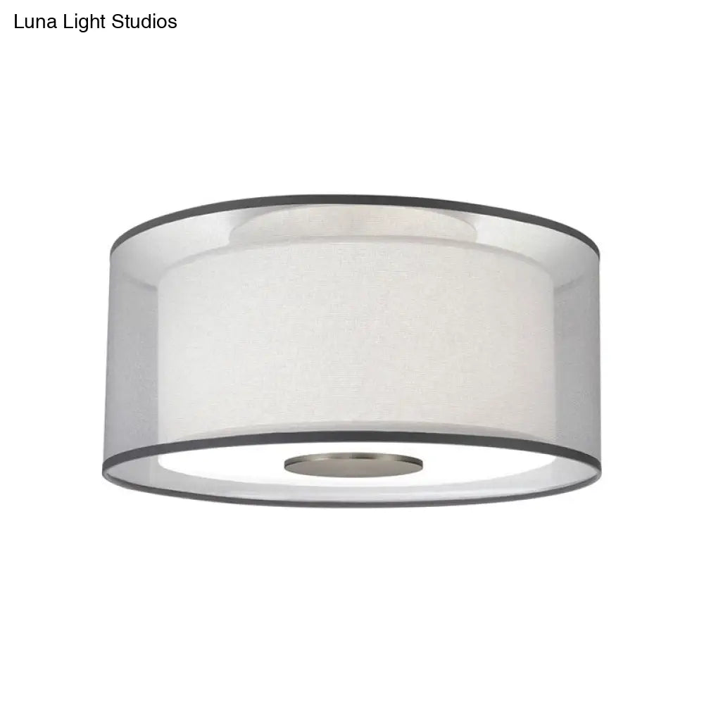 Lámpara de techo DecorBites™ Classical White Fabric Drum, 4 luces, 16"/19.5"/23.5" de ancho