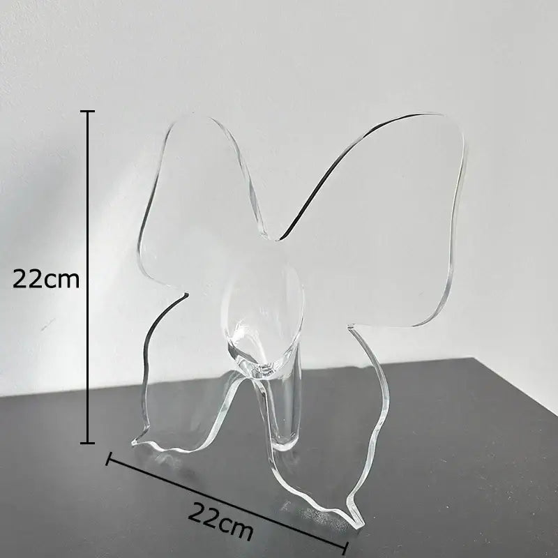 Clear acrylic butterfly vase decorbites butterfly vase 22cm tall decorative stand for bedroom flower arrangement pot