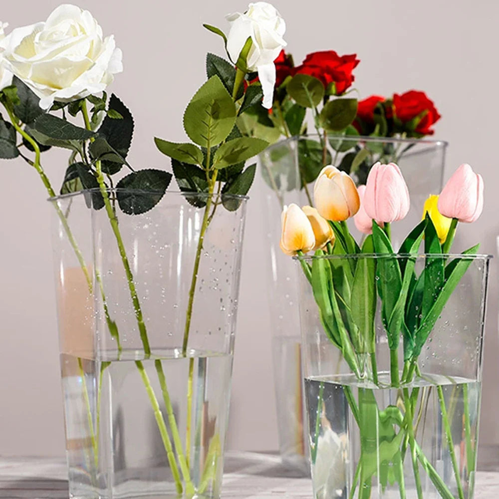 Clear Acrylic Hurricane Flower Vase - Large Size