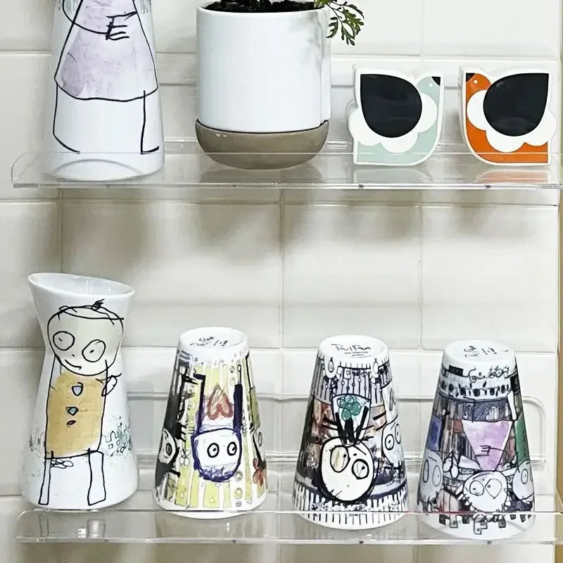 Clear Acrylic Wall Shelf Organizer 20-50cm