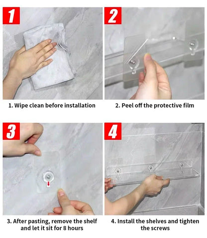 Clear Acrylic Wall Shelf Organizer 20-50cm