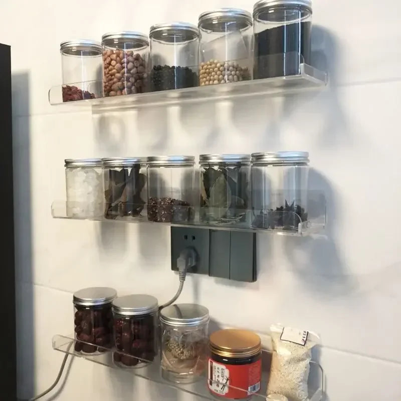 Clear Acrylic Wall Shelf Organizer 20-50cm