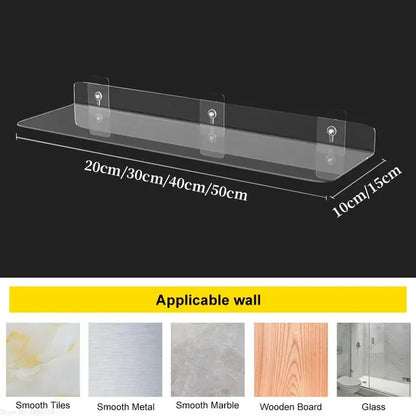 Clear Acrylic Wall Shelf Organizer 20-50cm